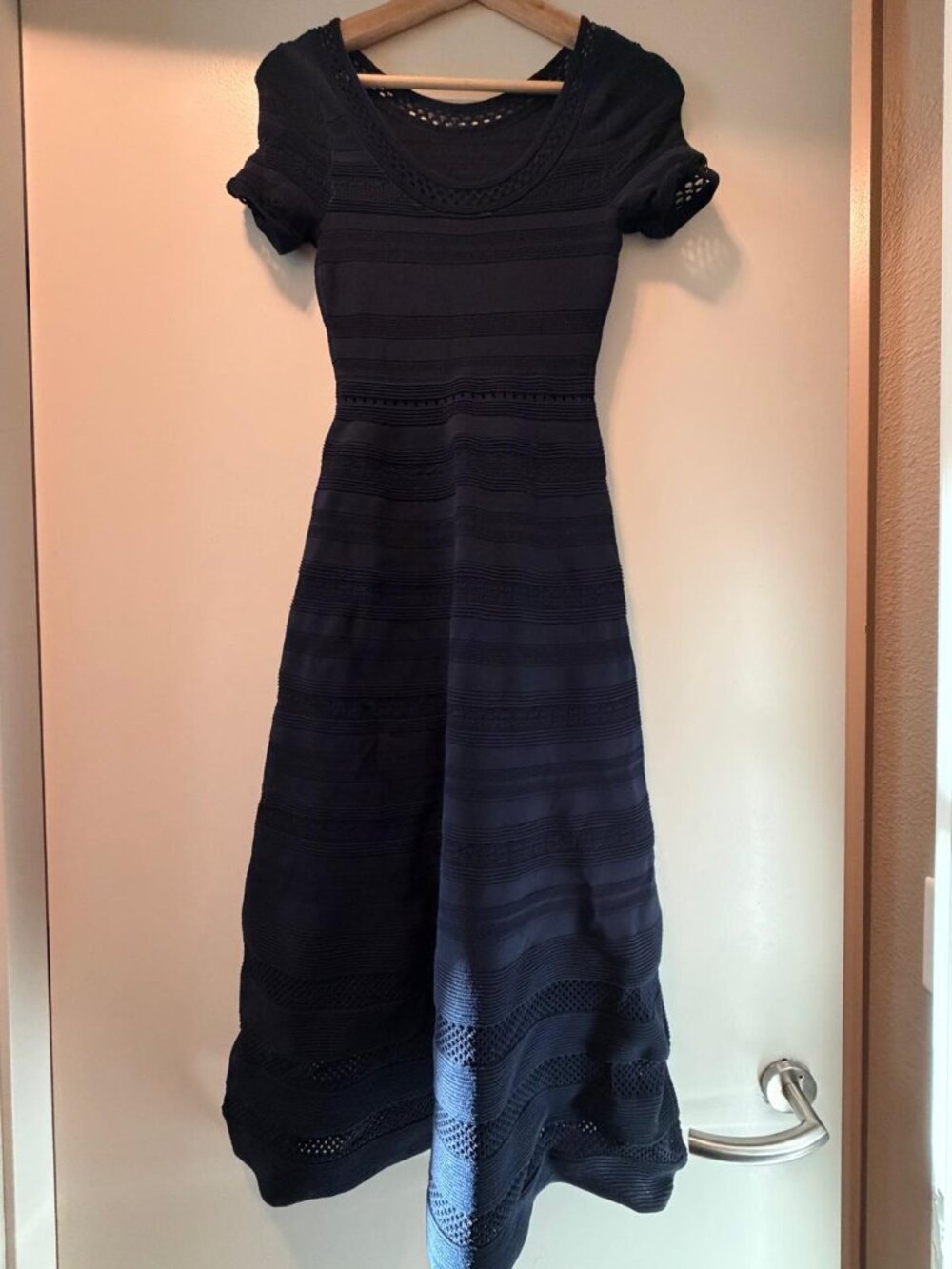 Sandro Knit Navy Midi Length Dress